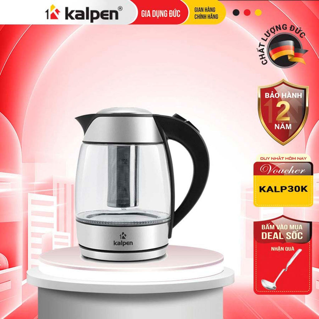 Ảnh Ấm Đun Nước Siêu Tốc Cao Cấp Lòng Thủy Tinh KK66 1.8L-2200W Hàng Chính Hãng KALPEN-GIA DỤNG ĐỨC 1