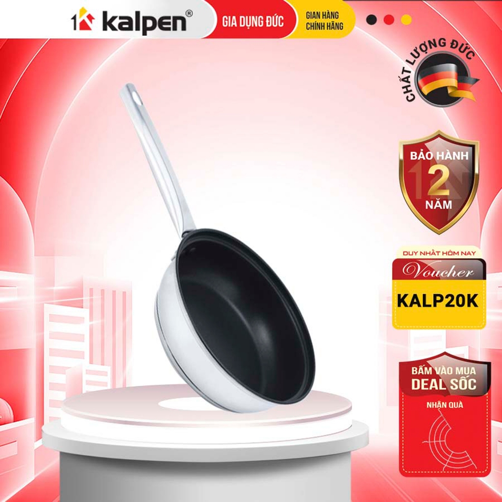 Ảnh Chảo Chống Dính INOX 304 Cao Cấp 5 Lớp Size 16-18-20-22cm Gliter Hàng Chính Hãng KALPEN-GIA DỤNG ĐỨC 1