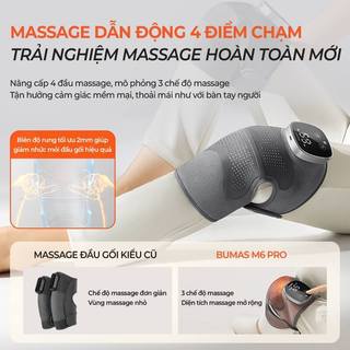 Máy Masssage Đầu Gối BUMAS M6 Pro - Bốn Đầu Điểm Massage- Công Nghệ Khóa Nhiệt Tối Ưu Thời Gian Dùng