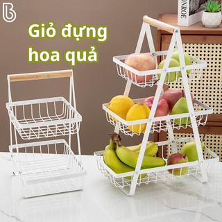 Kệ để gia vị nhà bếp 3 tầng khung thép chắc chắn, kệ để đồ nhà bếp, kệ để hoa quả 2 tầng BX68