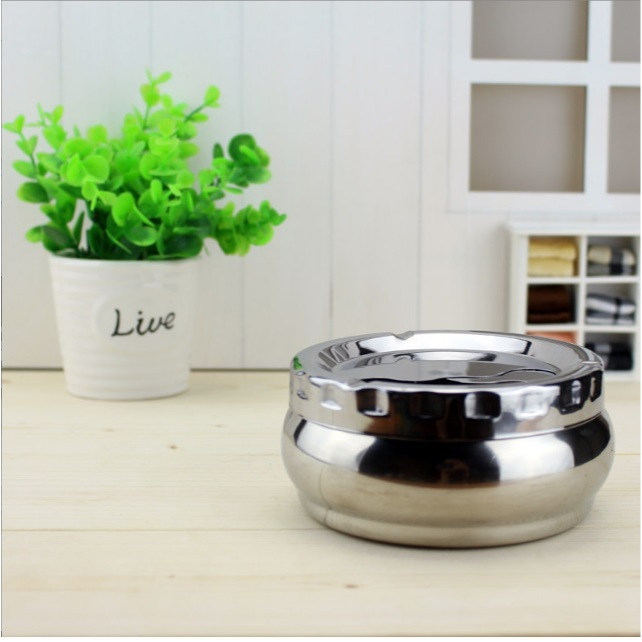 Gạt. tàn. inox nắp xoay, Gạt. tàn. thuốc. tiện dụng - GTT002e