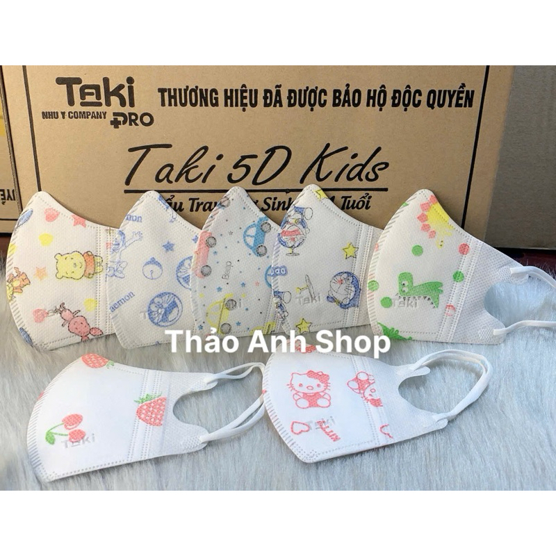 [ Thùng 300 chiếc Tặng 20 chiếc ] Khẩu trang 5d trẻ em cho bé 3 Lọc Mịn 2.5PM