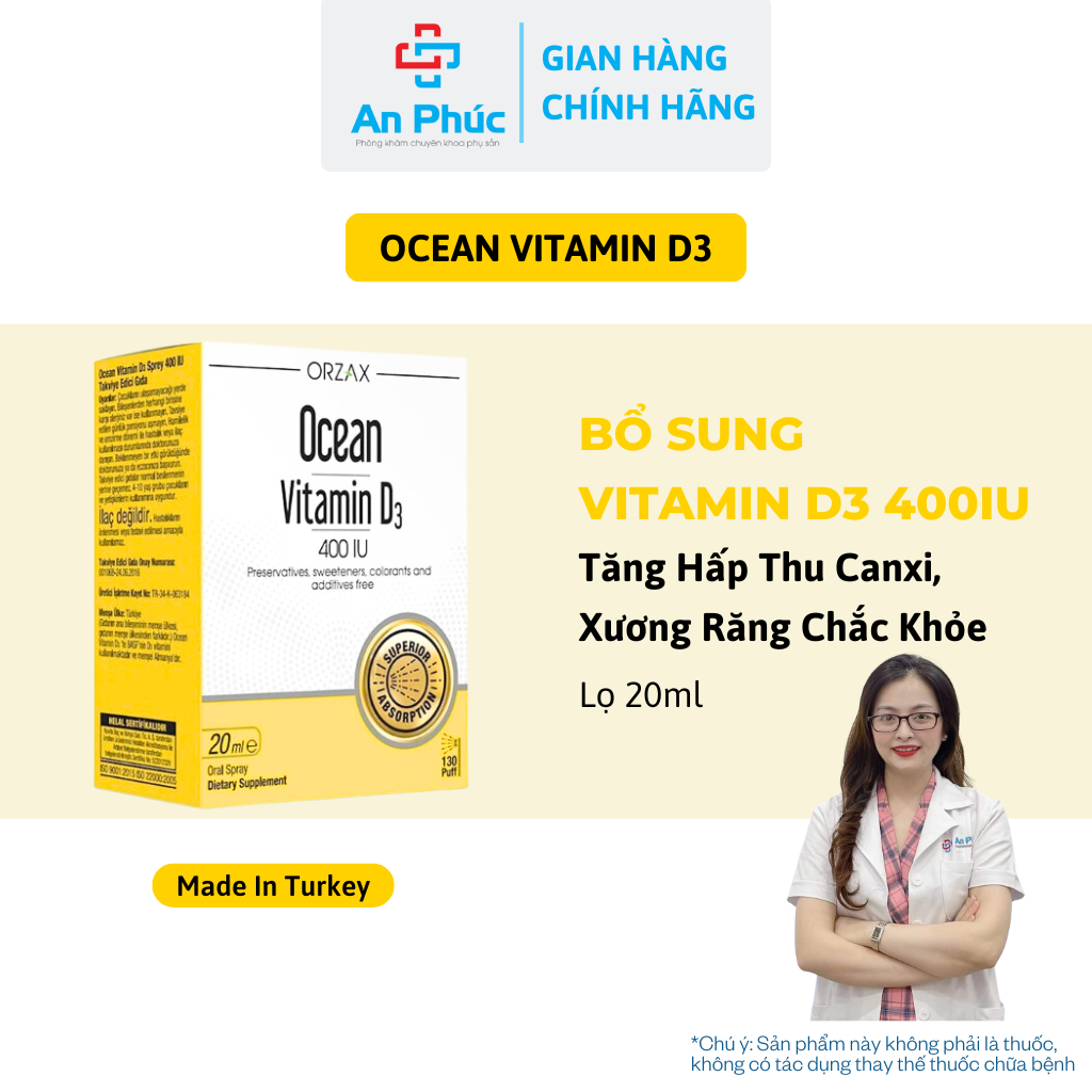 Vitamin D3 Ocean - D3 thuần cho bé, dạng xịt/nhỏ giọt dễ sử dụng, bé ...
