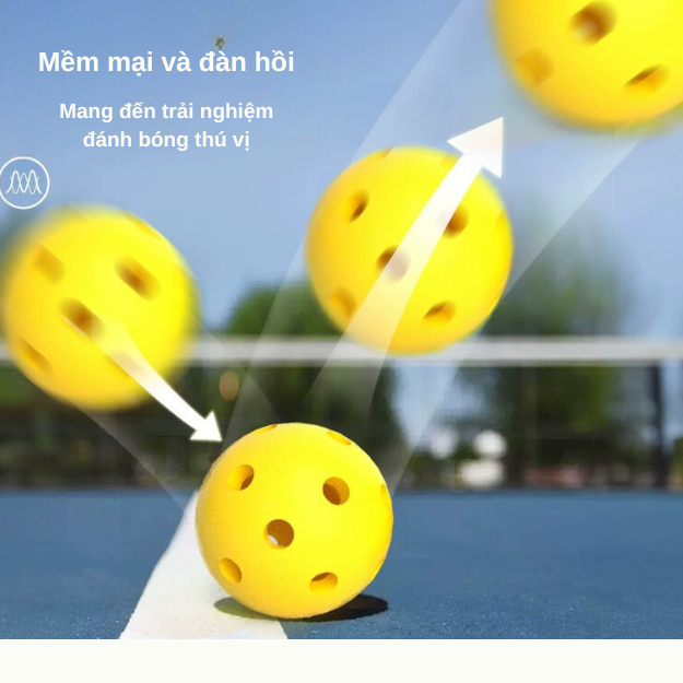 Combo 5 -10 bóng Pickleball 40 lỗ ngoài trời và tiêu chuẩn thi đấu, chất liệu TPE độ bền cao và độ nẩy ổn định