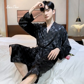 Áo choàng ngủ đôi Scutum màu đen mặc nhà, áo choàng tắm nam (Hàng có sẵn) - Since Then