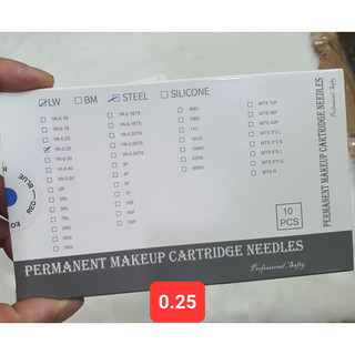 -1 HỘP CÓ 10 CÂY KIM 1 SIZE 0,25mm ĐÓNG VỈ - HỘP MÀU TRẮNG HOẶC ÁNH KIM DÙNG CHO MÁY BLACKPEARL, MÁY KỸ THUẬT SỐ