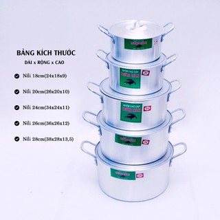[Kho sỈ] Nồi nhôm size 38 cao cấp Trường Thành, nồi nhôm dày - Hunghome