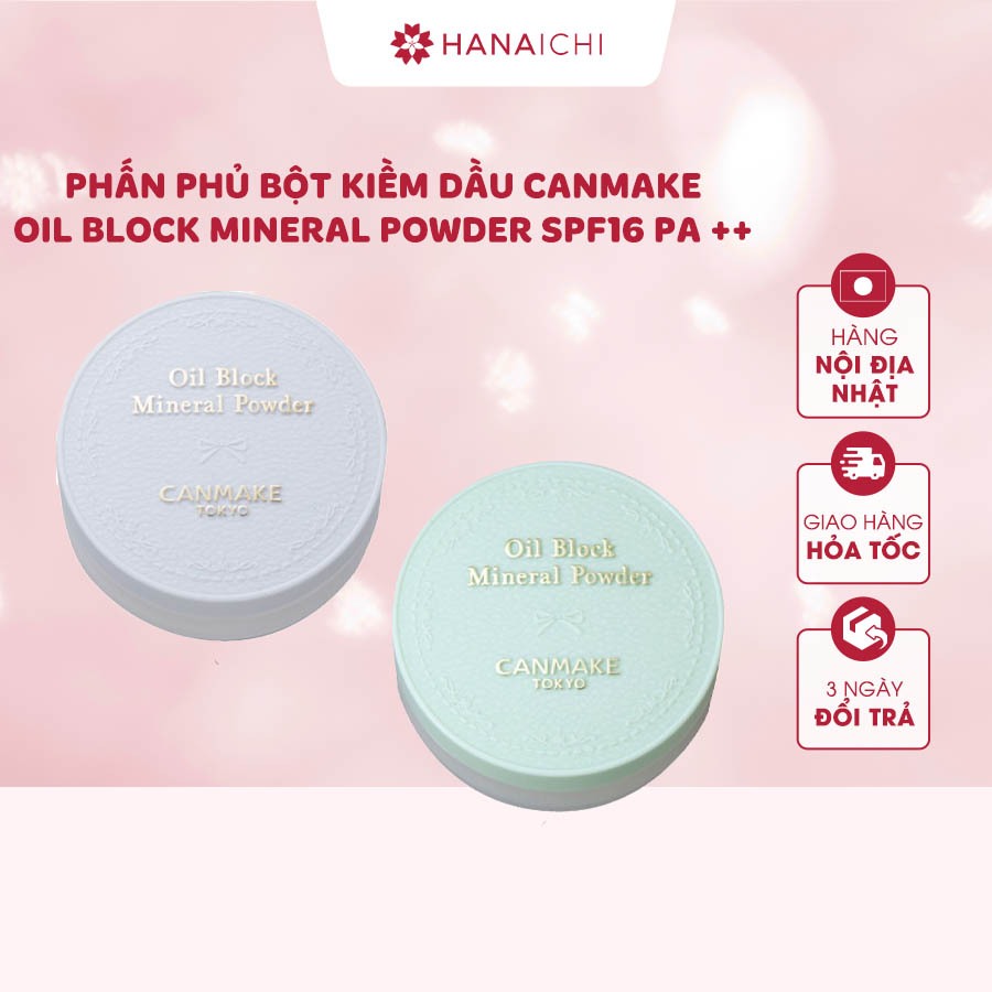 Phấn phủ bột kiềm dầu Canmake Oil Block Mineral Powder Chống Nắng SPF16 ...