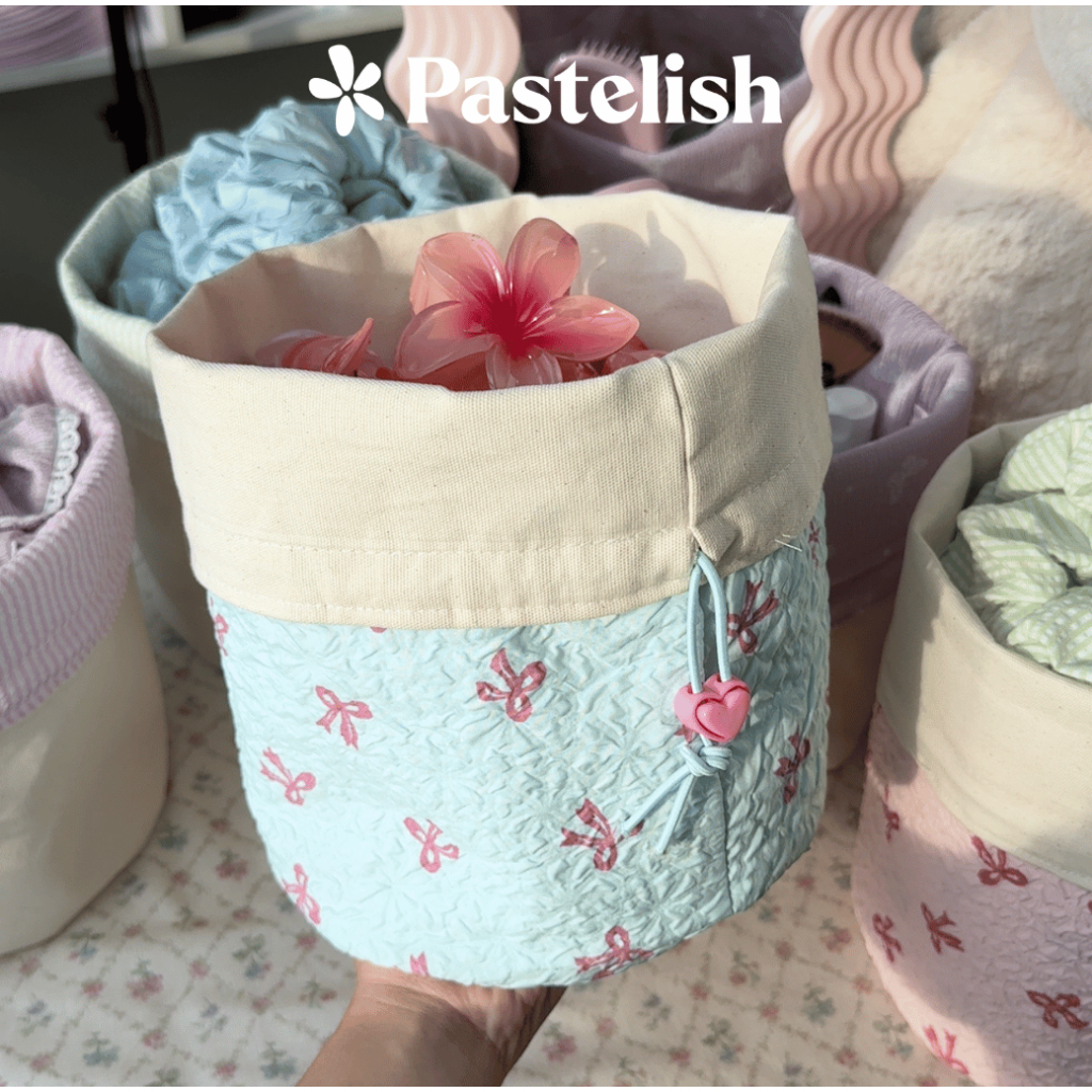 Thúng vải có dây rút Pastelish - Túi đựng đồ đa năng, đồ makeup, có thể mang đi du lịch - (sử dụng 2 mặt)