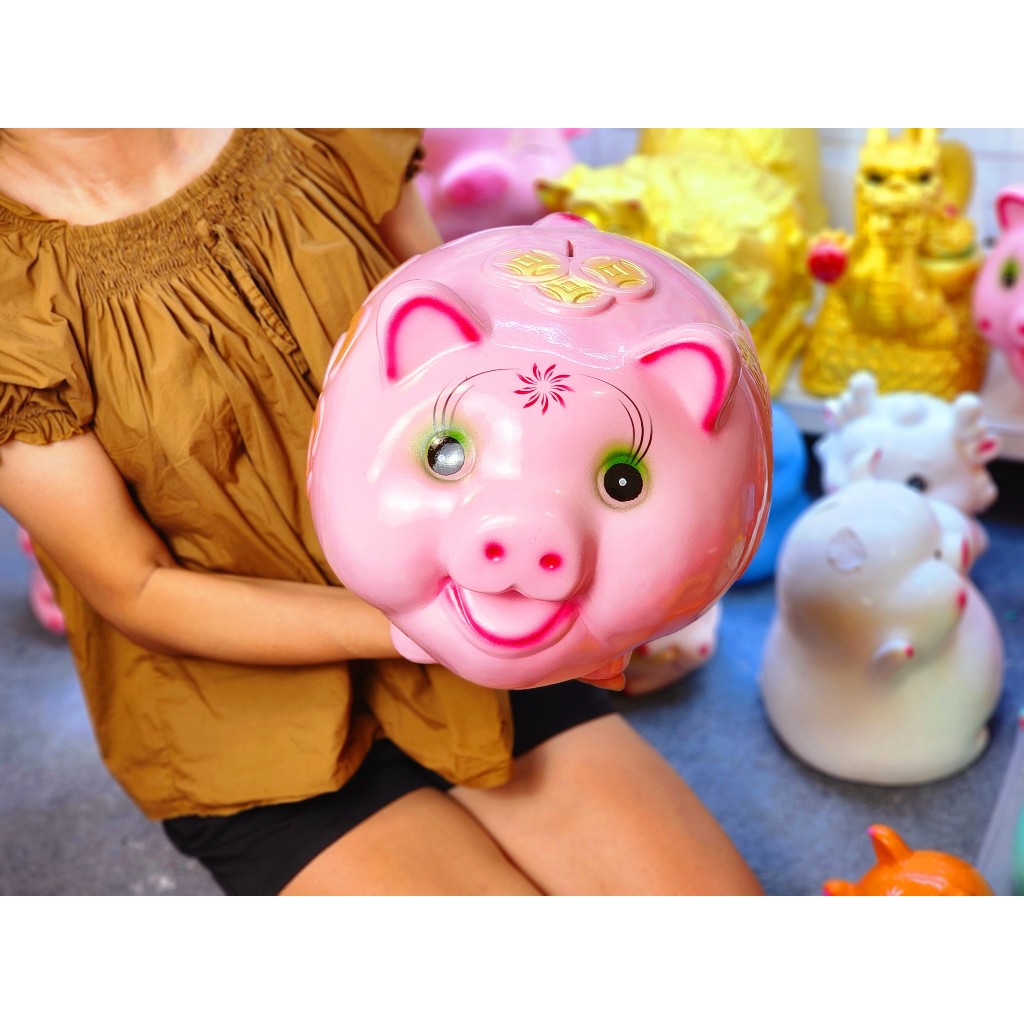 Heo đất tiết kiệm mẫu heo truyền thống chữ Lộc size đại, lợn đất ống tiết kiệm,quà tặng trang trí