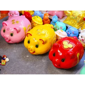 Heo đất tiết kiệm mẫu heo truyền thống chữ Lộc size đại, lợn đất ống tiết kiệm,quà tặng trang trí