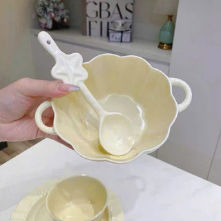 Set bát sứ kèm thìa tone màu mới sang chảnh