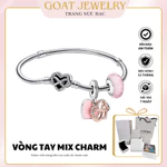 Vòng Tay Vô Cực Bạc Nữ Mix Charm Glass Moments Trái Tim Vô Cực Vĩnh Cửu Goat Jewelry Tặng Bộ Hộp Đựng Sang Trọng — ảnh 1