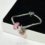 Vòng Tay Vô Cực Bạc Nữ Mix Charm Glass Moments Trái Tim Vô Cực Vĩnh Cửu Goat Jewelry Tặng Bộ Hộp Đựng Sang Trọng — ảnh 4