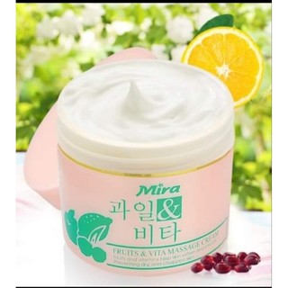 Kem massage hồng MIRA Fruit Vita massage Cream  kem massa trái cây mặt và body da trắng mịn 300g-A578