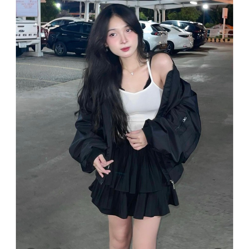 Áo Khoác Bomber Jacket Tay Nhún Nam nữ - Áo Khoác Gió Bomber Jacket dù 2 lớp dày dặn form rộng siêu xinh mẫu Bassic 2024