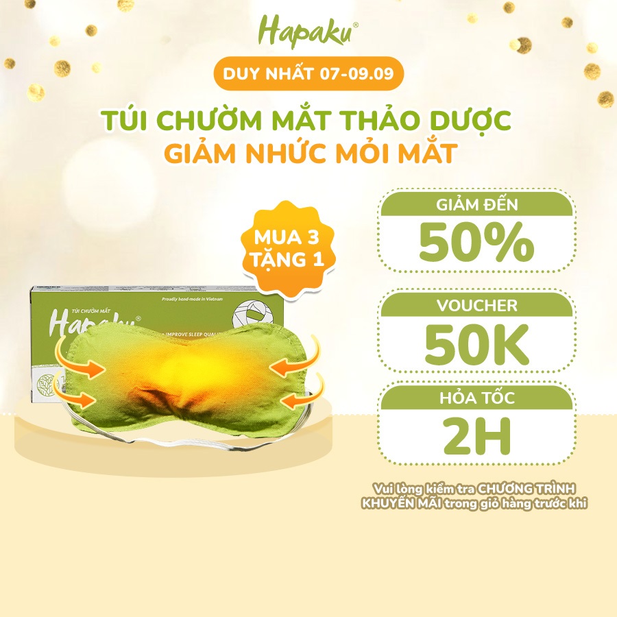 Túi Chườm Mắt Thảo Mộc Hapaku, Giảm Nhức Mỏi Mắt, Lưu Thông Khí Huyết, Massage Mắt Thư Giãn Ngủ Ngon