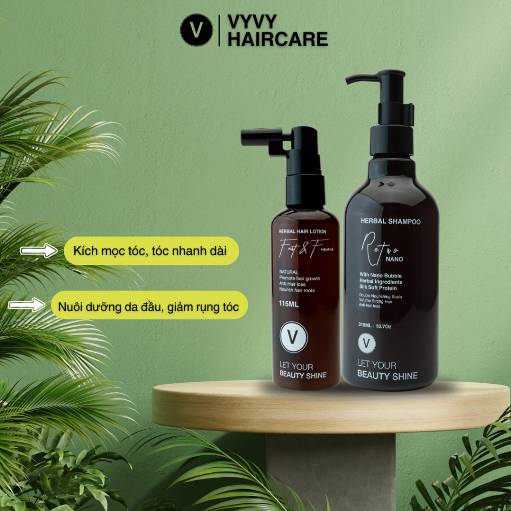 Ảnh Combo4 xịt bưởi nano và dầu gội thảo dược giảm rụng kích mọc tóc vyvyhaircare V  395ml / 430ml 1