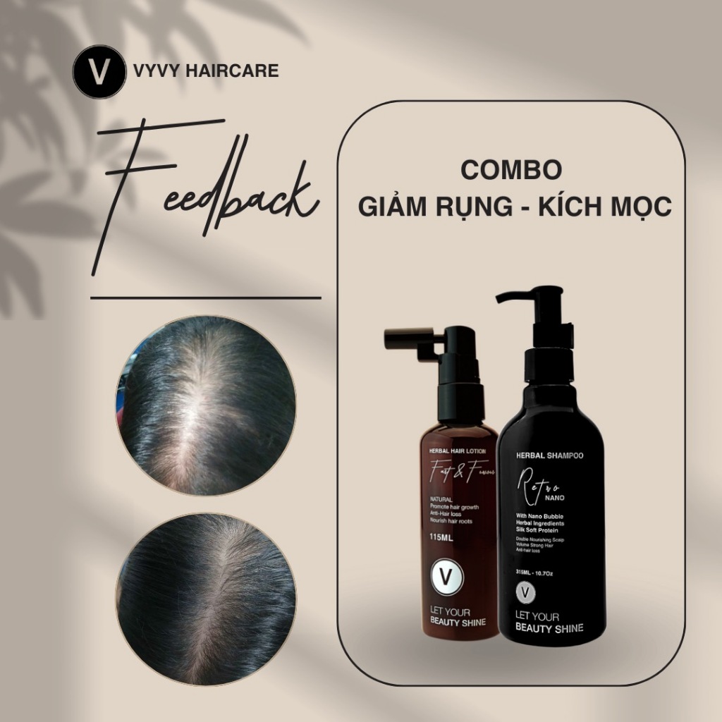 Ảnh Combo4 xịt bưởi nano và dầu gội thảo dược giảm rụng kích mọc tóc vyvyhaircare V  395ml / 430ml 3