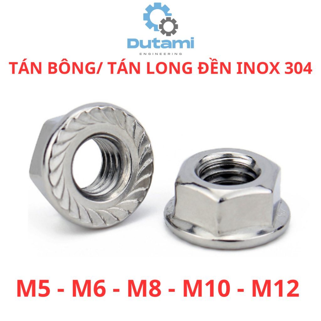 Đai ốc liền long đền INOX 304 - Tán liền long đền, Tán Hở Inox M5 M6 M8 ...