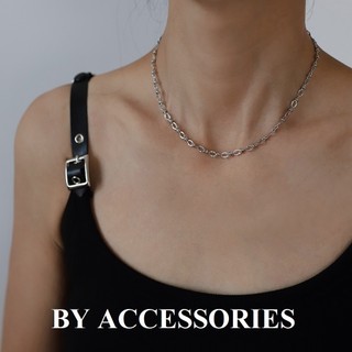 Dây chuyền nữ unisex titan trơn phối 2 kiểu xích nhỏ dập cạnh không gỉ WN2486 BY ACCESSORIES