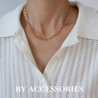 Dây chuyền nữ unisex titan trơn phối 2 kiểu xích nhỏ dập cạnh không gỉ WN2486 BY ACCESSORIES