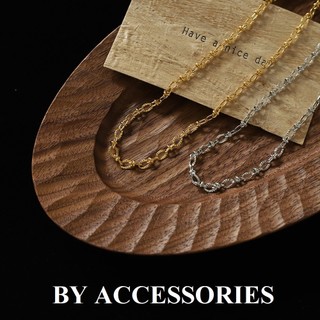 Dây chuyền nữ unisex titan trơn phối 2 kiểu xích nhỏ dập cạnh không gỉ WN2486 BY ACCESSORIES
