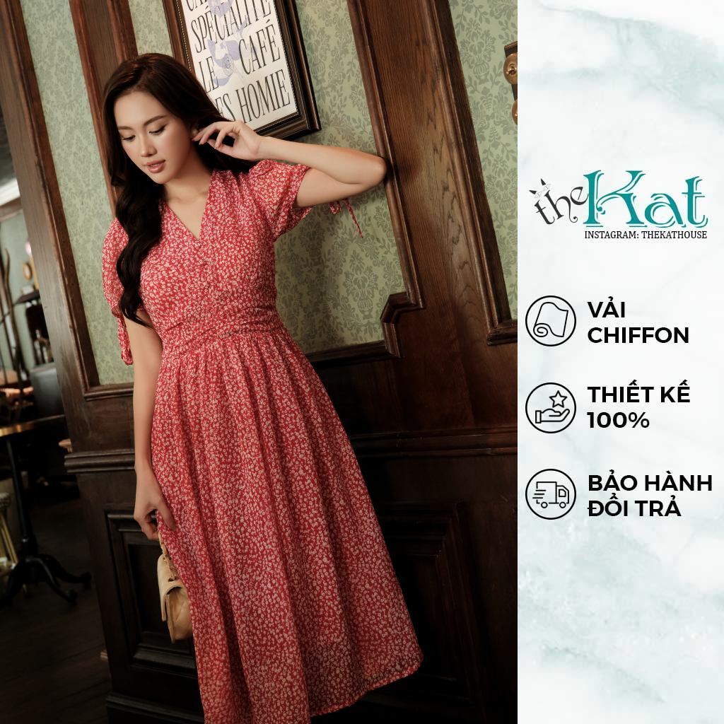 Đầm hoa Manda The Kat House, vải chiffon mềm mại, vibe dịu dàng, nàng thơ