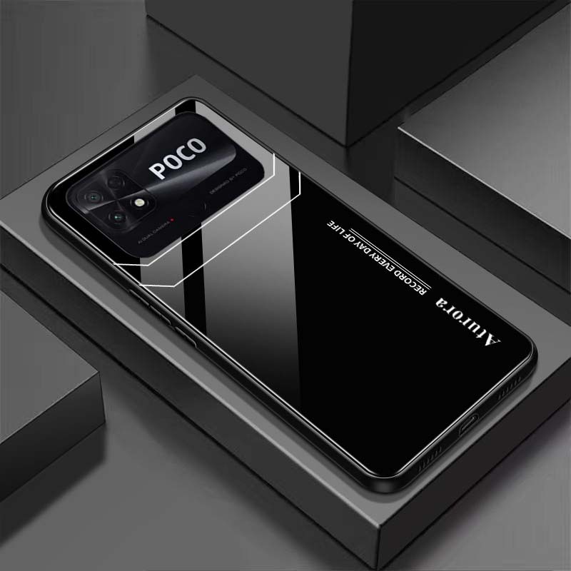 Ốp Lưng XIAOMI POCO C40 Mặt Lưng Kính Cường Lực Sáng Bóng