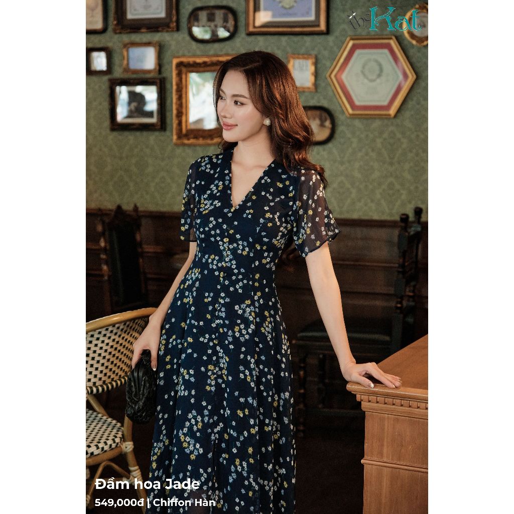 Đầm Hoa Jade The Kat House, Vải Chiffon Hoa Mềm Mại, Vibe Dịu Dàng, Nàng Thơ Thích Hợp Đi Chơi, Đi Làm