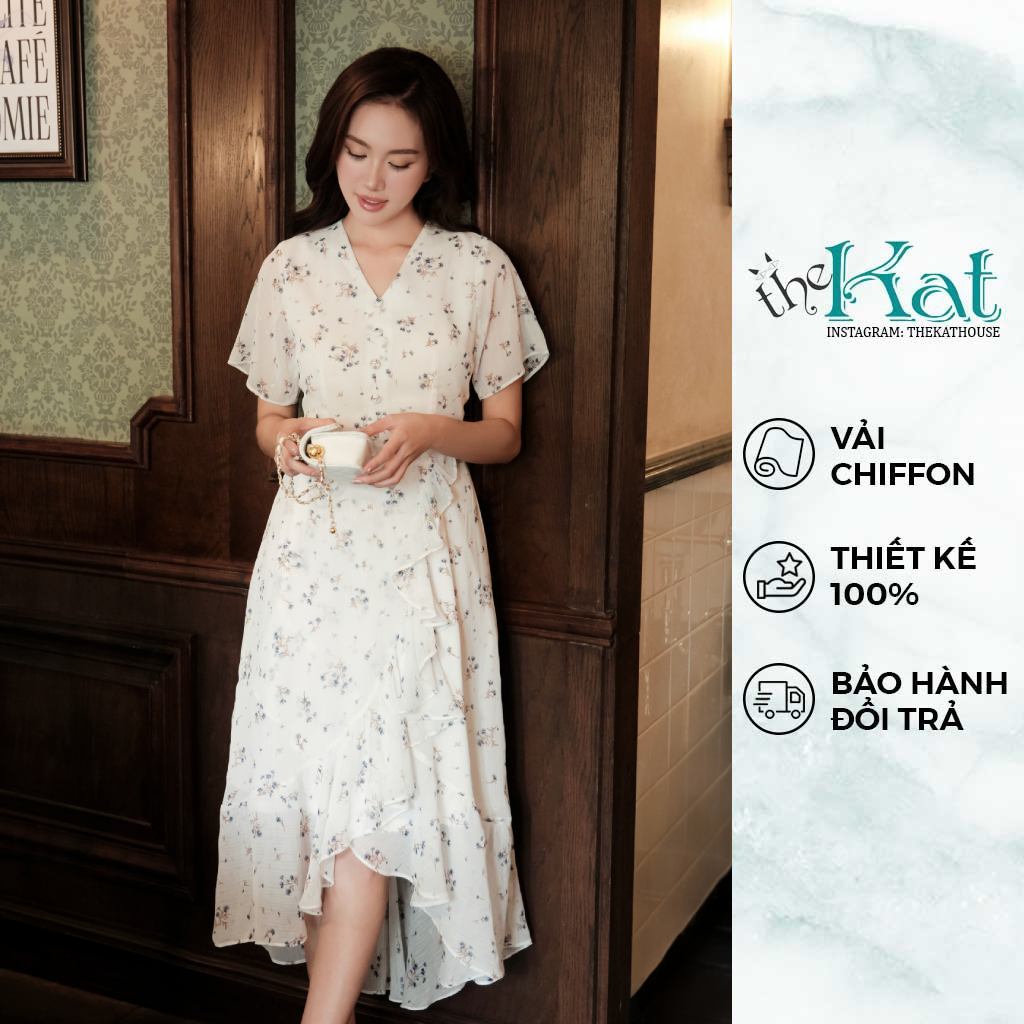 Đầm hoa Clara The Kat House, Vải Chiffon Hoa Mềm Mại, Vibe Dịu Dàng, Nàng Thơ Thích Hợp Đi Chơi, Đi Làm
