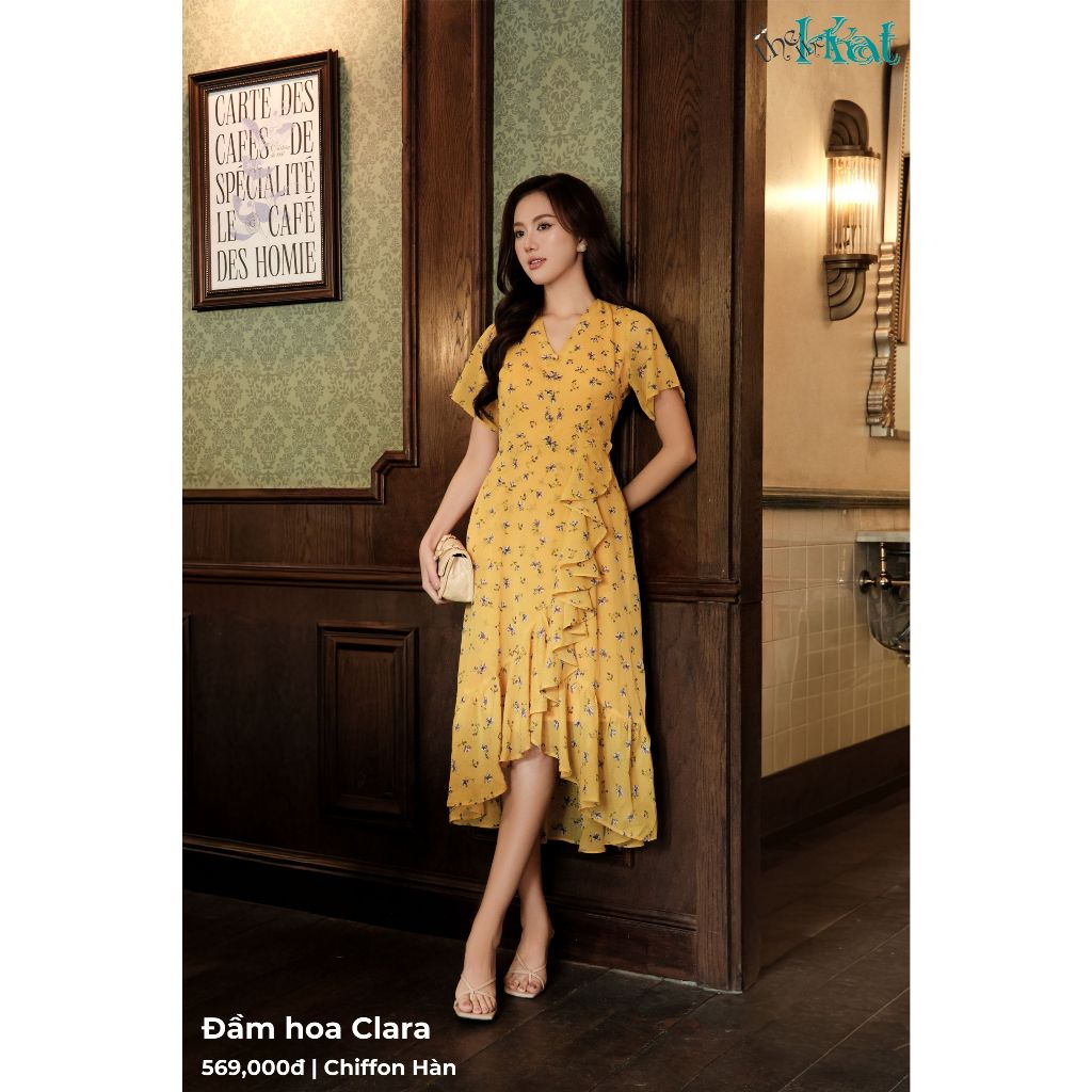 Đầm hoa Clara The Kat House, Vải Chiffon Hoa Mềm Mại, Vibe Dịu Dàng, Nàng Thơ Thích Hợp Đi Chơi, Đi Làm