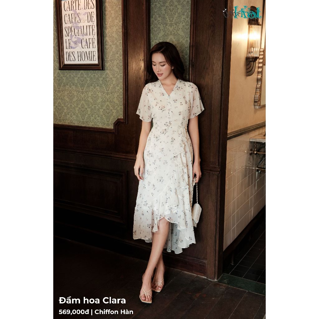 Đầm hoa Clara The Kat House, Vải Chiffon Hoa Mềm Mại, Vibe Dịu Dàng, Nàng Thơ Thích Hợp Đi Chơi, Đi Làm