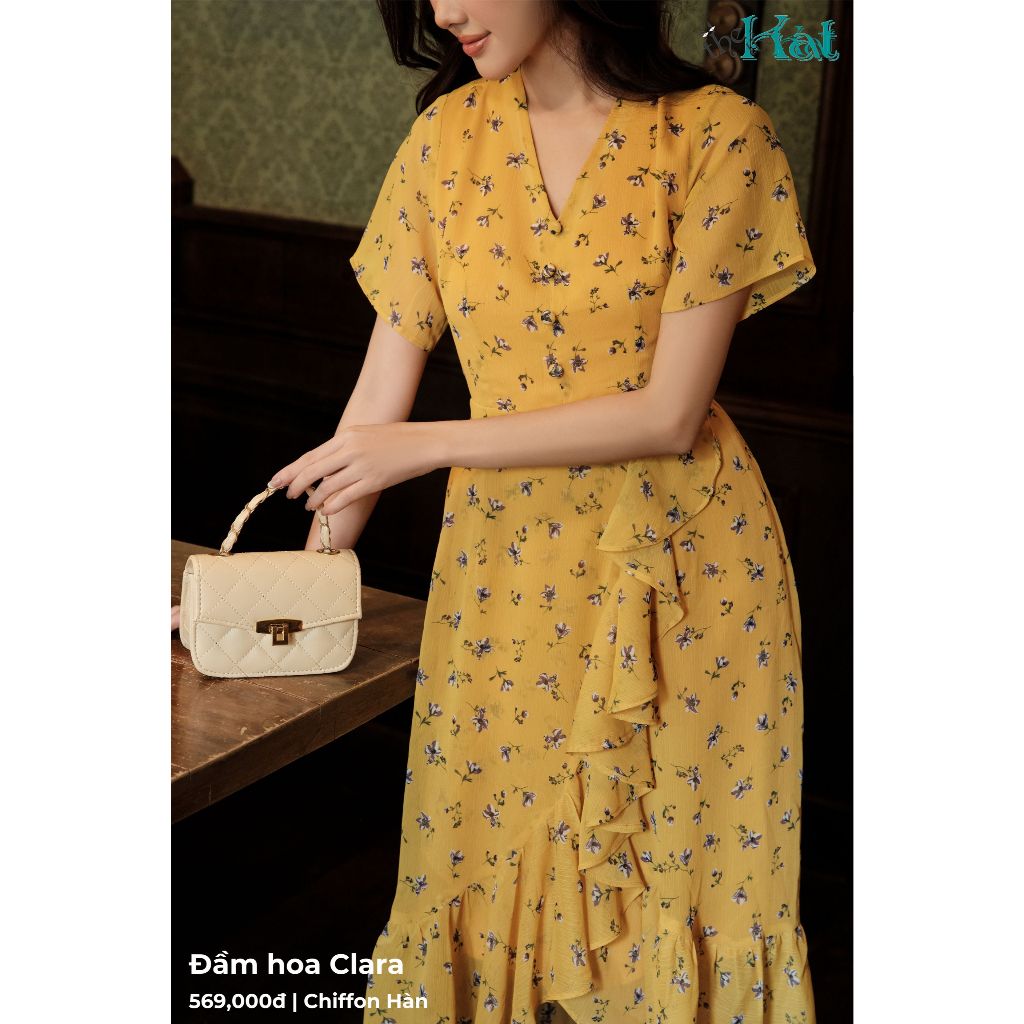 Đầm hoa Clara The Kat House, Vải Chiffon Hoa Mềm Mại, Vibe Dịu Dàng, Nàng Thơ Thích Hợp Đi Chơi, Đi Làm