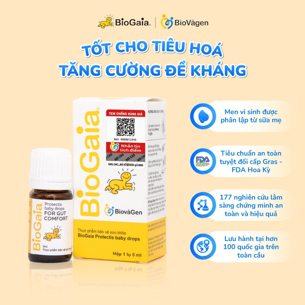 Men vi sinh BioGaia ProTectis Drops cải thiện hệ tiêu hóa xuất xứ Thụy Điển dung tích 5 ml-hanzo2009