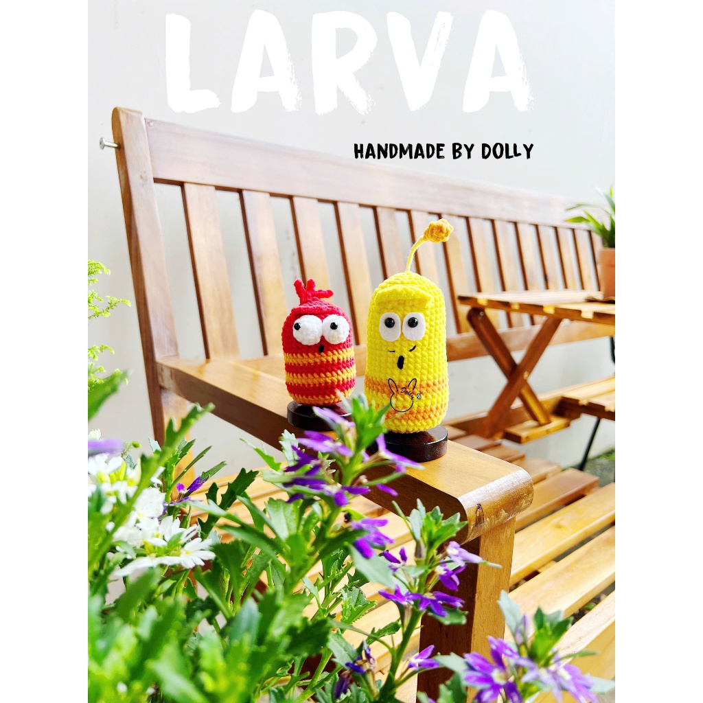 [Tặng chân đế/móc khoá] Larva handmade từ len nhung gấu - Tiệm Len ...