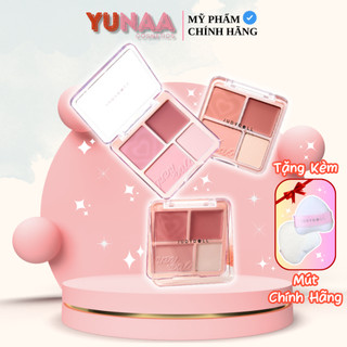 [Y271] Phấn Má Hồng, Bắt Sáng JUDYDOLL 4 Ô Trái Tim - BLUSH & HIGHLIGHT PALETTE