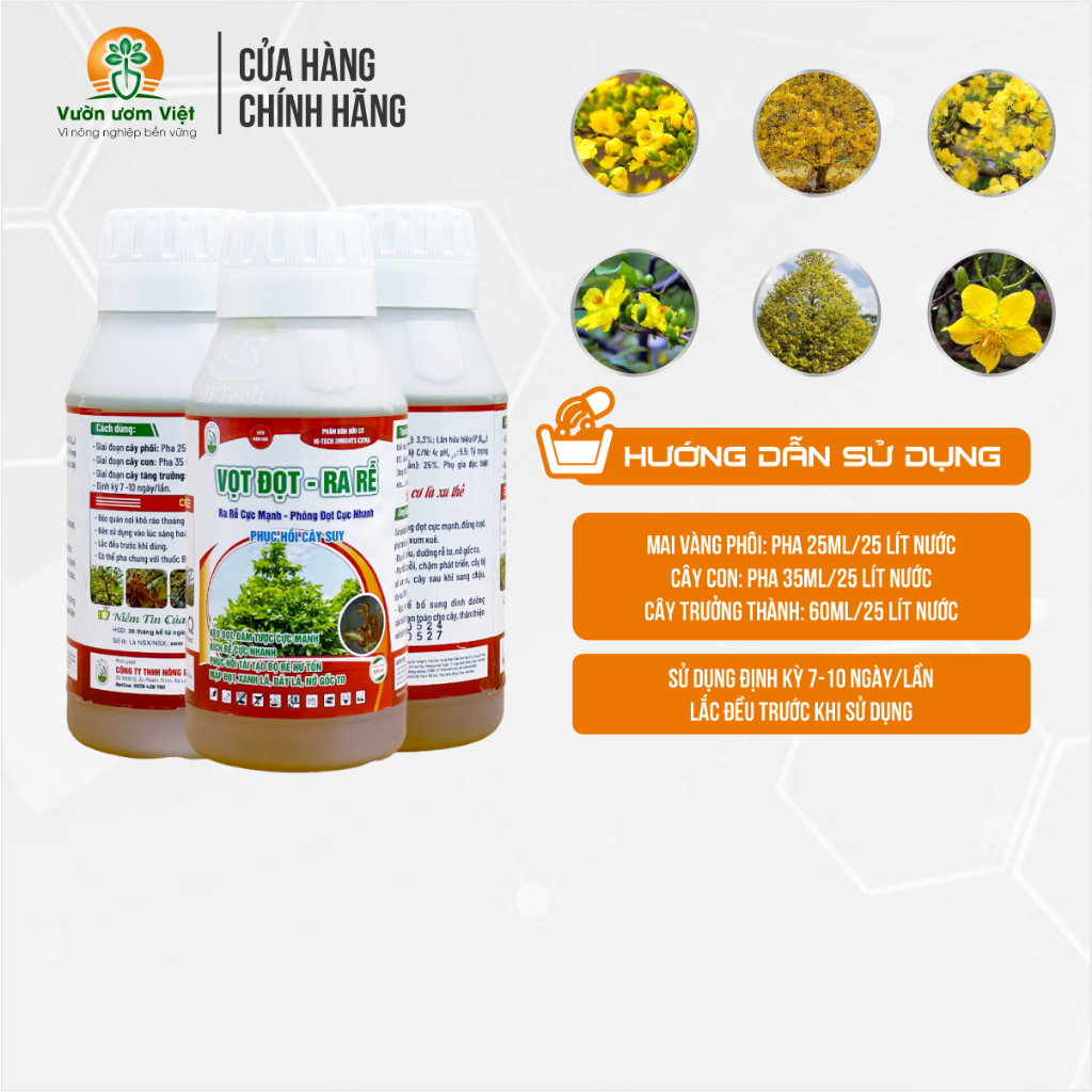 [Chuyên mai vàng] Phân bón Vọt Đọt Ra Rễ làm xanh dày lá, chống thối rễ, ra rễ đọt tức thời - 500ml