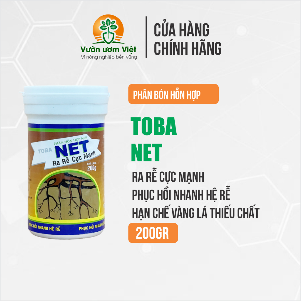 Phân bón lá NET TOBA - chuyên kích rễ, phục hồi bộ rễ, tăng cường sinh lực rễ, hạn chế tuyến trùng.
