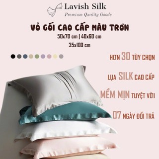Vỏ gối áo gối  Lụa LS Lavish Silk êm ái mềm mại cao cấp Màu Ngẫu Nhiên - Chat Chọn Màu