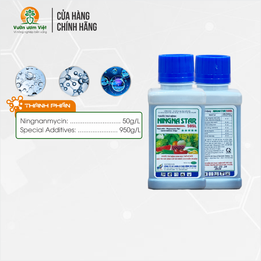 Thuốc trừ bệnh Ningnastar 5SL - trị héo xanh, bạc lá, lở cổ rễ - khắc tinh vi khuẩn hại cây trồng.
