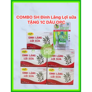 COMBO 5H ĐINH LĂNG LỢI SỮA PQA (TẶNG TẶNG 1CHAI DẦU KD OPC) - Thông tia, lợi sữa,giúp sữa đặc và thơm (Hộp 25 gói)