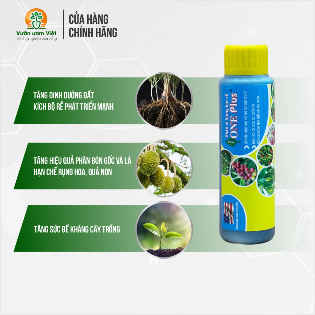 Phân bón lá One Plus giải độc cây, mát rễ, tăng đề kháng, tái tạo tế bào chết, vi lượng cao - 100ml