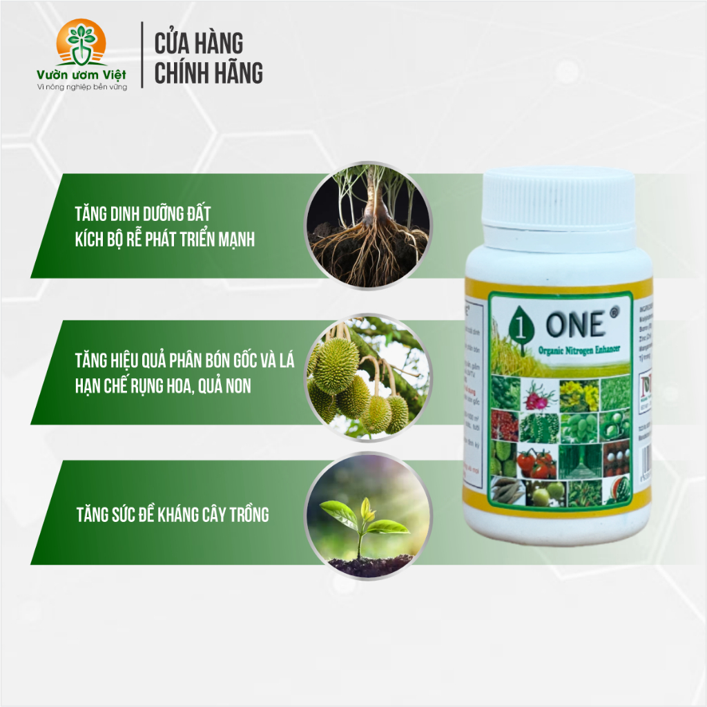 Phân bón vi lượng ONE - tăng hiệu lực phân bón, kích thích rễ lá phát triển, giải độc hữu cơ - 100ml