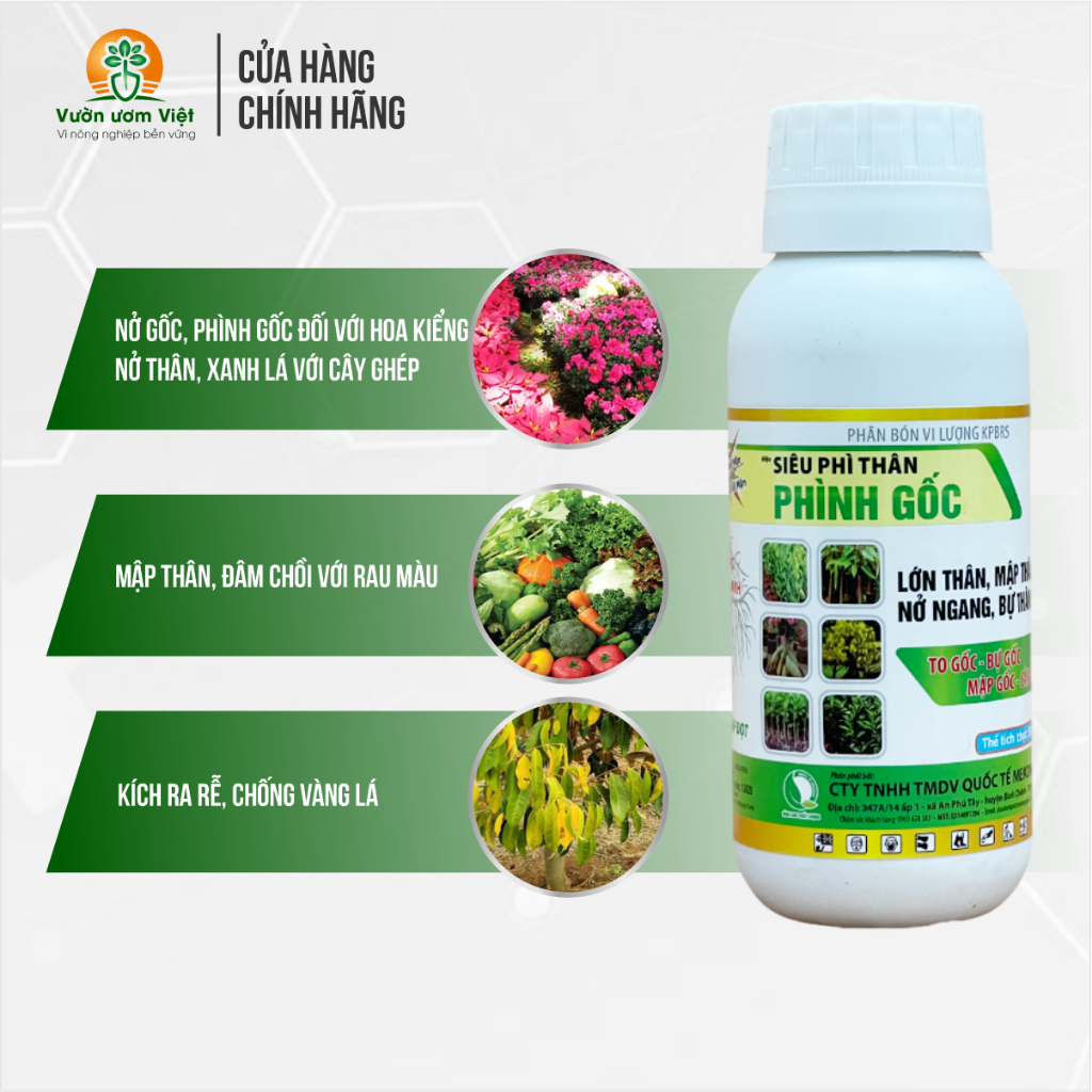Phân bón lá Siêu phì thân Phình gốc - tăng kích thước gốc cực mạnh, kích thích sinh trưởng cực mạnh
