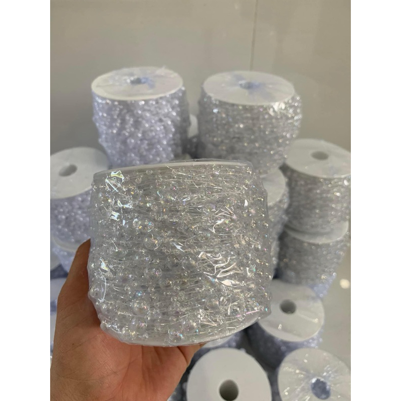 CUỘN 10M DÂY CHUỖI NGỌC HẠT TRAI TRANG TRÍ BÓ HOA CÔ DÂU, HOA CƯỚI HANDMADE, TRANG TRÍ TRUNG THU,ĐÈN LỒNG ANGIHOME