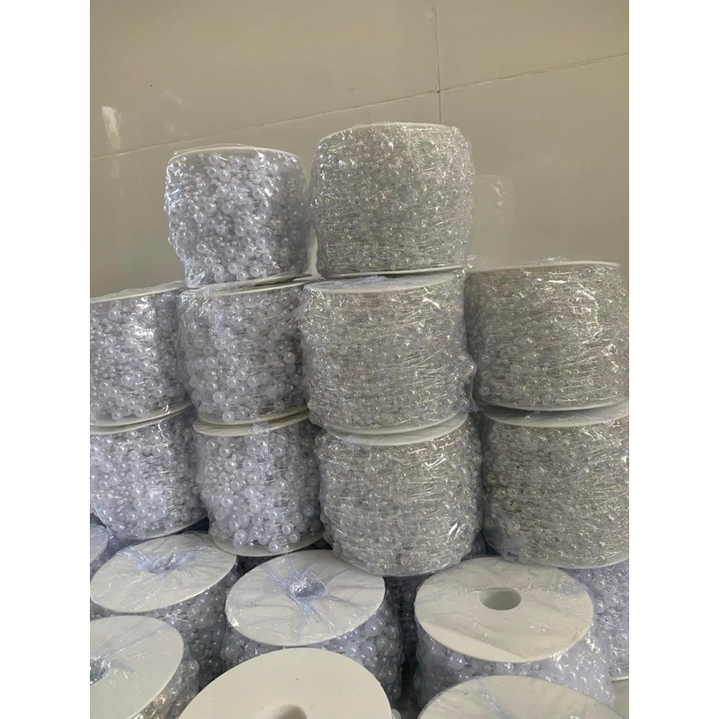 CUỘN 10M DÂY CHUỖI NGỌC HẠT TRAI TRANG TRÍ BÓ HOA CÔ DÂU, HOA CƯỚI HANDMADE, TRANG TRÍ TRUNG THU,ĐÈN LỒNG ANGIHOME