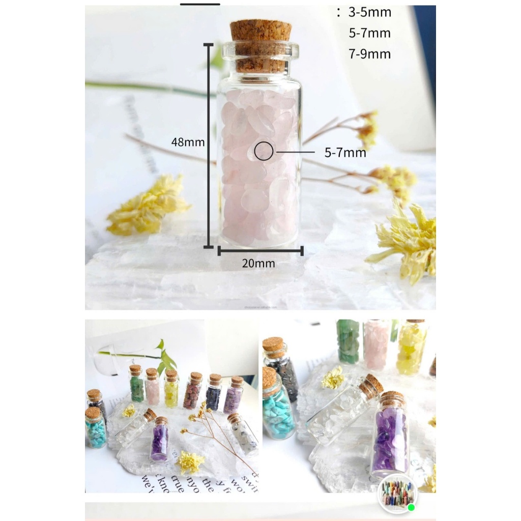 Hũ đá Thạch Anh thanh tẩy 10gr dùng trong tarot hoặc treo phòng, bỏ balo túi xách