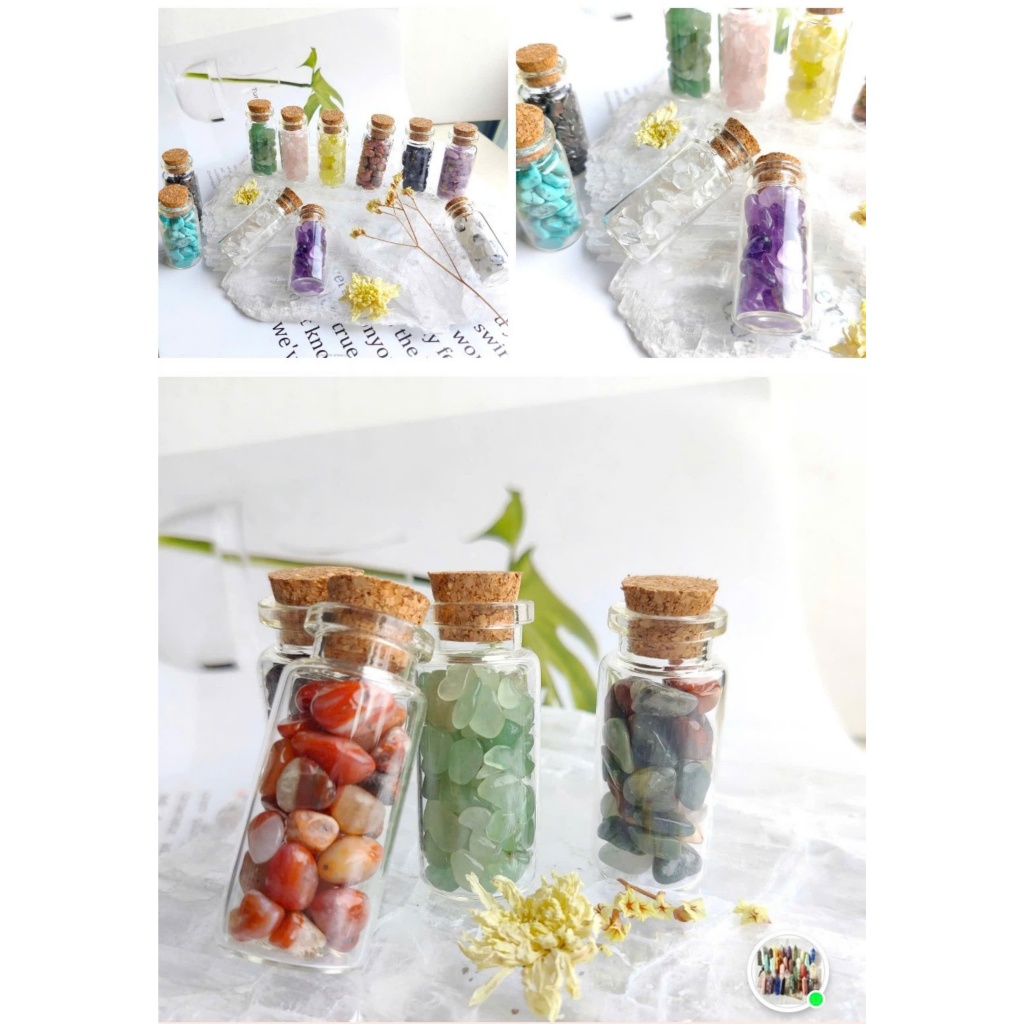 Hũ đá Thạch Anh thanh tẩy 10gr dùng trong tarot hoặc treo phòng, bỏ balo túi xách