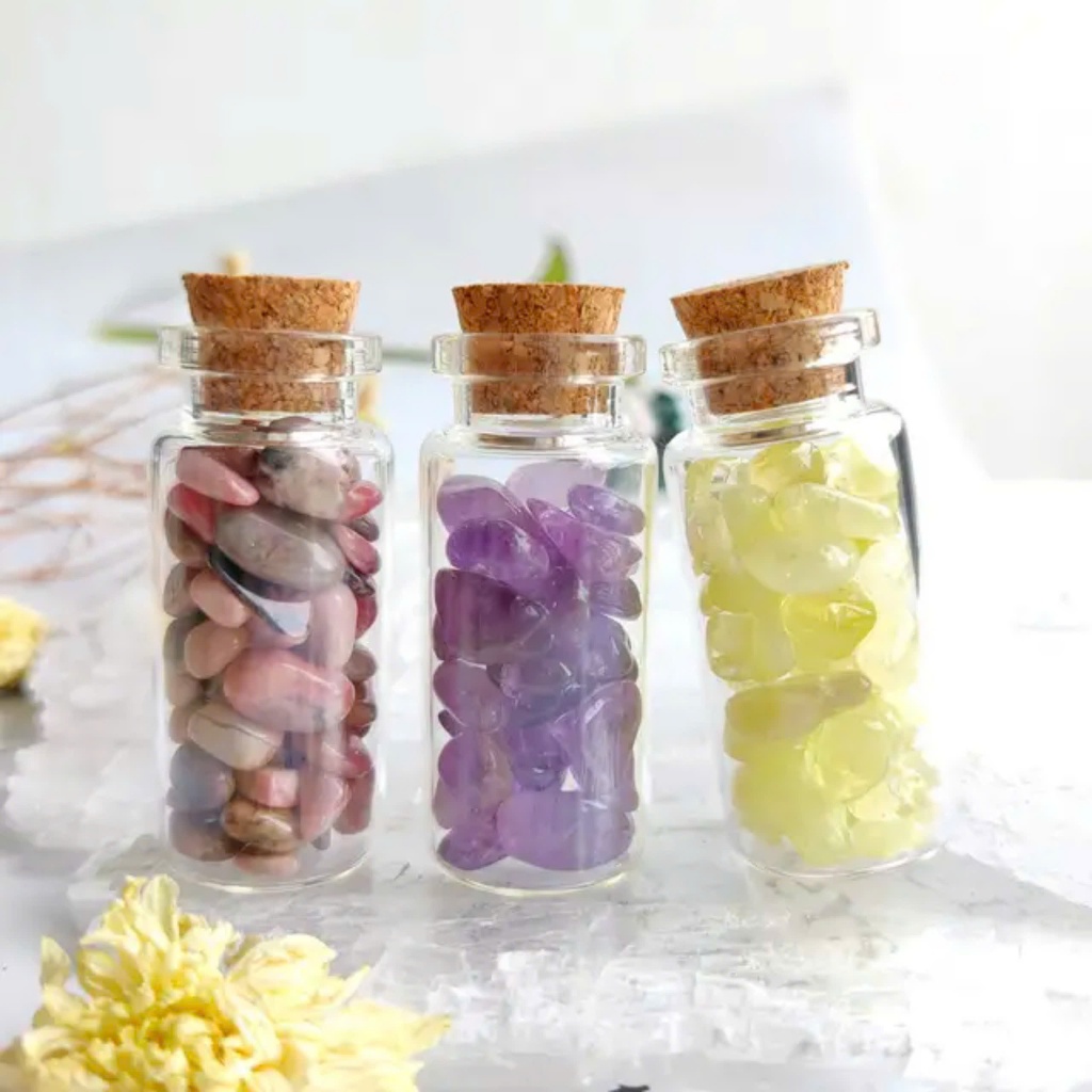 Hũ đá Thạch Anh thanh tẩy 10gr dùng trong tarot hoặc treo phòng, bỏ balo túi xách